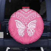 New Zealand Breast Cancer Awareness Spare Tire Cover Maori Butterfly Pink Ribbon - Polynesian Pride