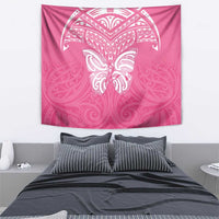 New Zealand Breast Cancer Awareness Tapestry Maori Butterfly Pink Ribbon - Polynesian Pride
