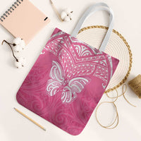 New Zealand Breast Cancer Awareness Tote Bag Maori Butterfly Pink Ribbon - Polynesian Pride