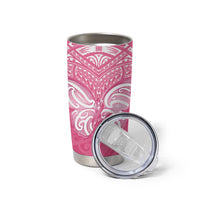 New Zealand Breast Cancer Awareness Tumbler Cup Maori Butterfly Pink Ribbon - Polynesian Pride
