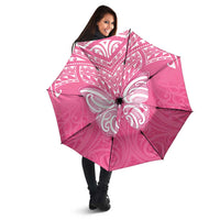 New Zealand Breast Cancer Awareness Umbrella Maori Butterfly Pink Ribbon - Polynesian Pride
