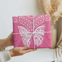 New Zealand Breast Cancer Awareness Wrapping Paper Maori Butterfly Pink Ribbon - Polynesian Pride