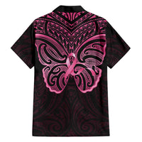 New Zealand Breast Cancer Awareness Hawaiian Shirt Maori Butterfly Pink Ribbon Black Version - Polynesian Pride