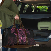 New Zealand Breast Cancer Awareness Travel Bag Maori Butterfly Pink Ribbon Black Version - Polynesian Pride