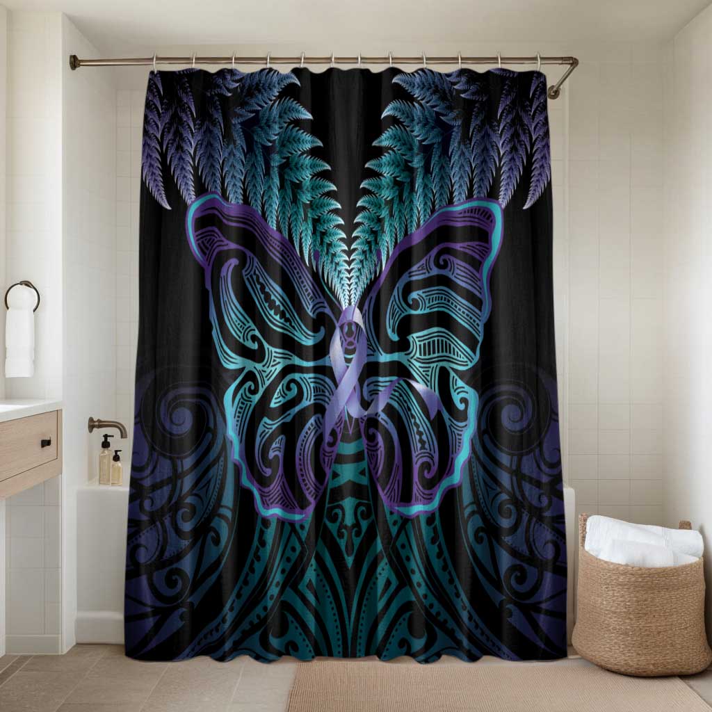Suicide Prevention New Zealand Bathroom Set Aotearoa Maori Butterfly Mix Silver Fern - Polynesian Pride