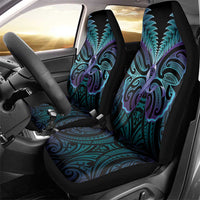 Suicide Prevention New Zealand Car Seat Cover Aotearoa Maori Butterfly Mix Silver Fern - Polynesian Pride