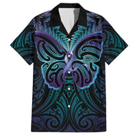Suicide Prevention New Zealand Family Matching Off The Shoulder Long Sleeve Dress and Hawaiian Shirt Aotearoa Maori Butterfly Mix Silver Fern - Polynesian Pride