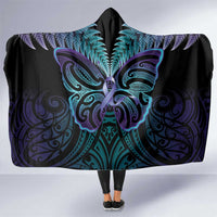 Suicide Prevention New Zealand Hooded Blanket Aotearoa Maori Butterfly Mix Silver Fern - Polynesian Pride