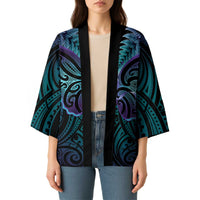 Suicide Prevention New Zealand Kimono Aotearoa Maori Butterfly Mix Silver Fern - Polynesian Pride