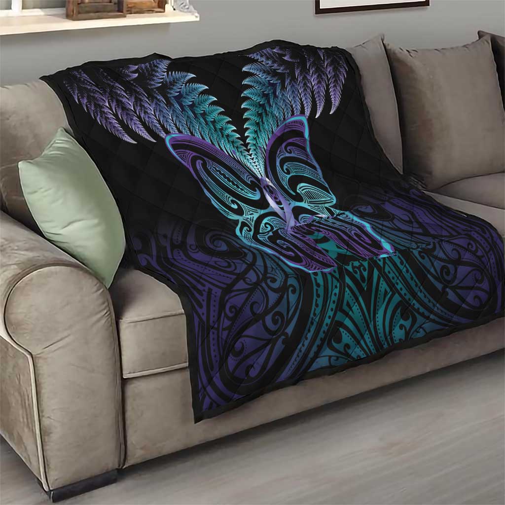 Suicide Prevention New Zealand Quilt Aotearoa Maori Butterfly Mix Silver Fern - Polynesian Pride