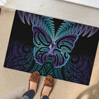 Suicide Prevention New Zealand Rubber Doormat Aotearoa Maori Butterfly Mix Silver Fern - Polynesian Pride