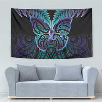 Suicide Prevention New Zealand Tapestry Aotearoa Maori Butterfly Mix Silver Fern - Polynesian Pride