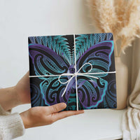 Suicide Prevention New Zealand Wrapping Paper Aotearoa Maori Butterfly Mix Silver Fern - Polynesian Pride