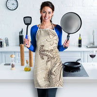 Beige Hawaii Apron Hammerhead Shark Tattoo Curve Polynesian LT14 - Polynesian Pride