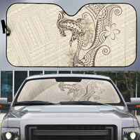 Beige Hawaii Auto Sun Shade Hammerhead Shark Tattoo Curve Polynesian LT14 Beige - Polynesian Pride