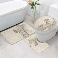 Beige Hawaii Bathroom Set Hammerhead Shark Tattoo Curve Polynesian LT14 - Polynesian Pride