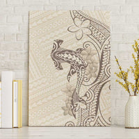 Beige Hawaii Canvas Wall Art Hammerhead Shark Tattoo Curve Polynesian LT14 Without Frame Beige - Polynesian Pride