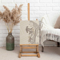 Beige Hawaii Canvas Wall Art Hammerhead Shark Tattoo Curve Polynesian LT14 - Polynesian Pride