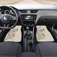 Beige Hawaii Car Mats Hammerhead Shark Tattoo Curve Polynesian - Polynesian Pride