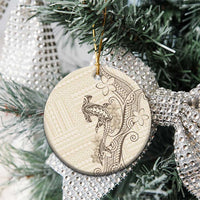 Beige Hawaii Ceramic Ornament Hammerhead Shark Tattoo Curve Polynesian - Polynesian Pride