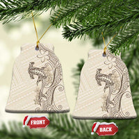 Beige Hawaii Ceramic Ornament Hammerhead Shark Tattoo Curve Polynesian - Polynesian Pride