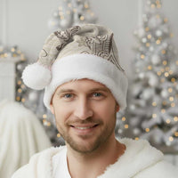 Beige Hawaii Christmas Santa Hat Hammerhead Shark Tattoo Curve Polynesian - Polynesian Pride