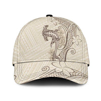 Beige Hawaii Classic Cap Hammerhead Shark Tattoo Curve Polynesian - Polynesian Pride