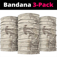 Beige Hawaii Neck Gaiter Hammerhead Shark Tattoo Curve Polynesian - Polynesian Pride