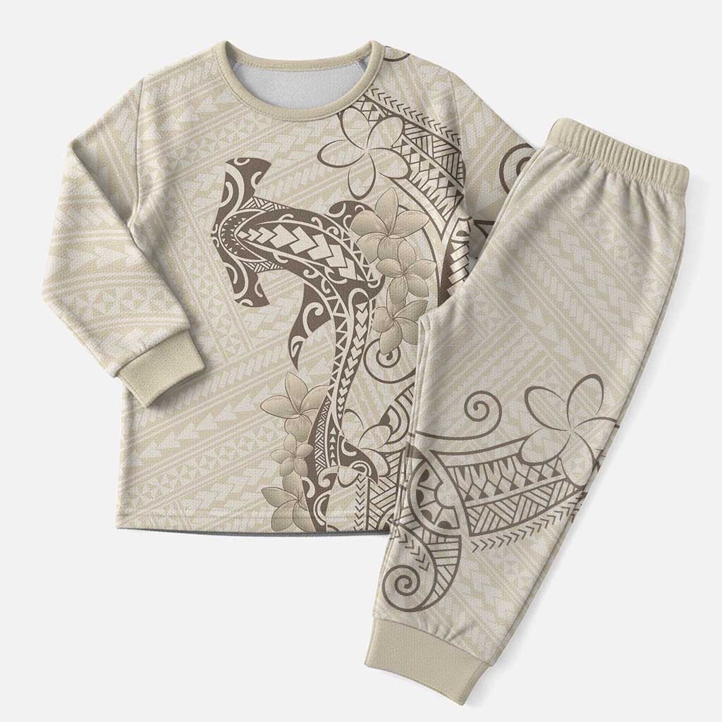 Beige Hawaii Christmas Pajama Set Hammerhead Shark Tattoo Curve Polynesian LT14 Men Beige - Polynesian Pride