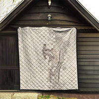 Beige Hawaii Quilt Hammerhead Shark Tattoo Curve Polynesian - Polynesian Pride