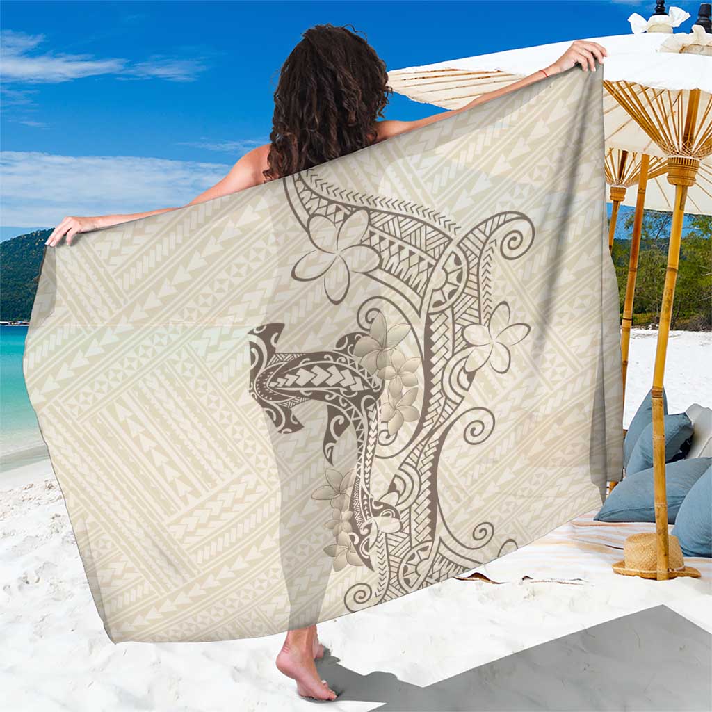 Beige Hawaii Sarong Hammerhead Shark Tattoo Curve Polynesian - Polynesian Pride
