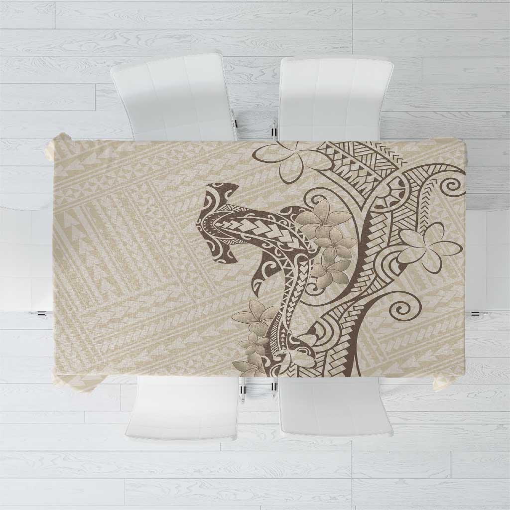 Beige Hawaii Tablecloth Hammerhead Shark Tattoo Curve Polynesian LT14 Beige - Polynesian Pride