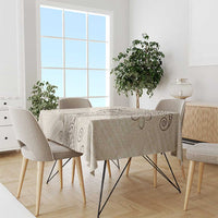Beige Hawaii Tablecloth Hammerhead Shark Tattoo Curve Polynesian LT14 - Polynesian Pride