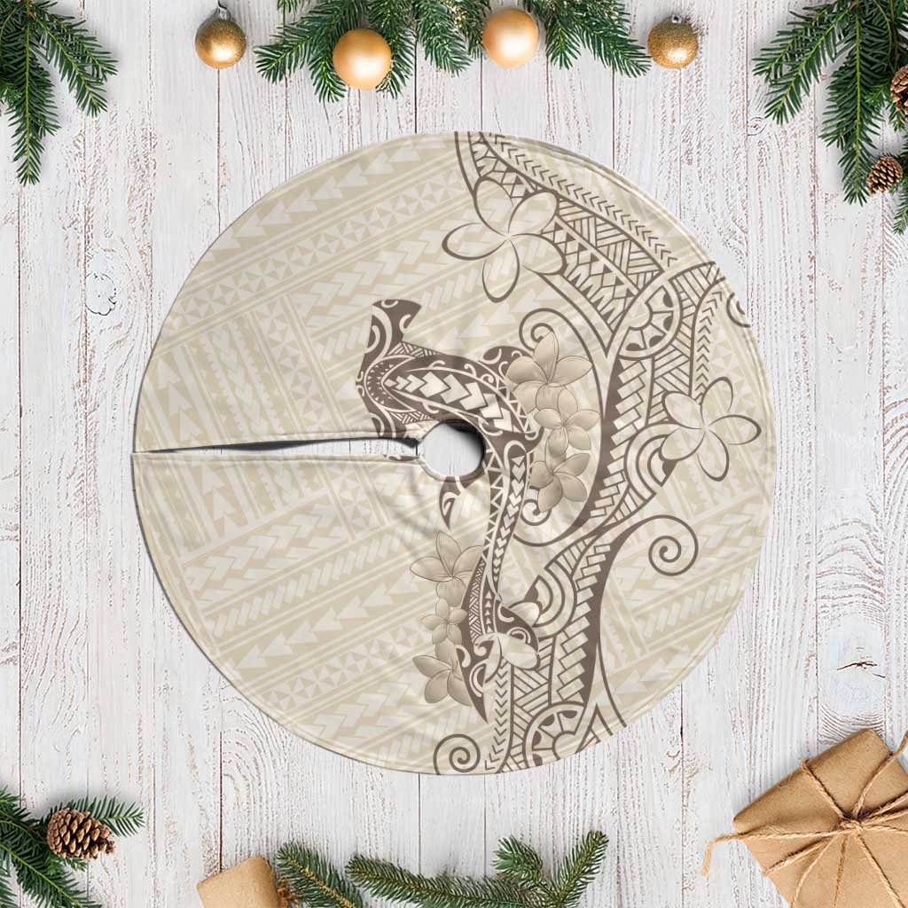 Beige Hawaii Tree Skirt Hammerhead Shark Tattoo Curve Polynesian - Polynesian Pride