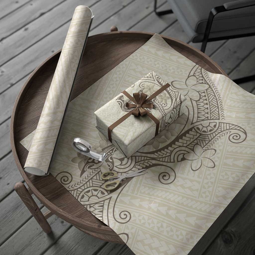 Beige Hawaii Wrapping Paper Hammerhead Shark Tattoo Curve Polynesian LT14 - Polynesian Pride