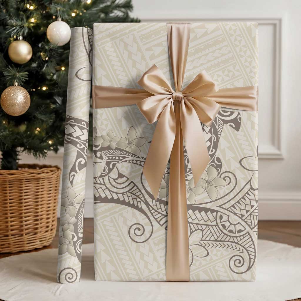Beige Hawaii Wrapping Paper Hammerhead Shark Tattoo Curve Polynesian LT14 - Polynesian Pride