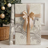 Beige Hawaii Wrapping Paper Hammerhead Shark Tattoo Curve Polynesian LT14 - Polynesian Pride