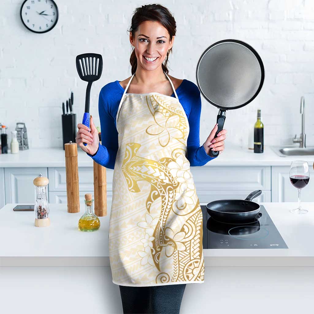 Gold and White Hawaii Apron Hammerhead Shark Tattoo Curve Polynesian LT14 - Polynesian Pride