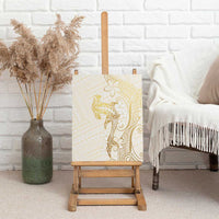 Gold and White Hawaii Canvas Wall Art Hammerhead Shark Tattoo Curve Polynesian LT14 - Polynesian Pride