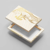 Gold and White Hawaii Canvas Wall Art Hammerhead Shark Tattoo Curve Polynesian LT14 - Polynesian Pride