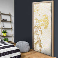 Gold and White Hawaii Door Cover Hammerhead Shark Tattoo Curve Polynesian LT14 - Polynesian Pride