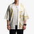 Gold and White Hawaii Kimono Hammerhead Shark Tattoo Curve Polynesian - Polynesian Pride