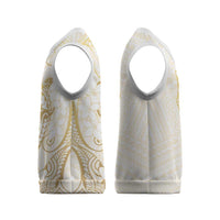 Gold and White Hawaii Christmas Knitted V-Neck Vest Hammerhead Shark Tattoo Curve Polynesian LT14 - Polynesian Pride