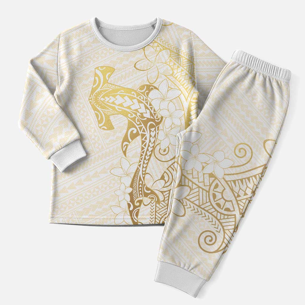 Gold and White Hawaii Christmas Pajama Set Hammerhead Shark Tattoo Curve Polynesian LT14 Men White - Polynesian Pride