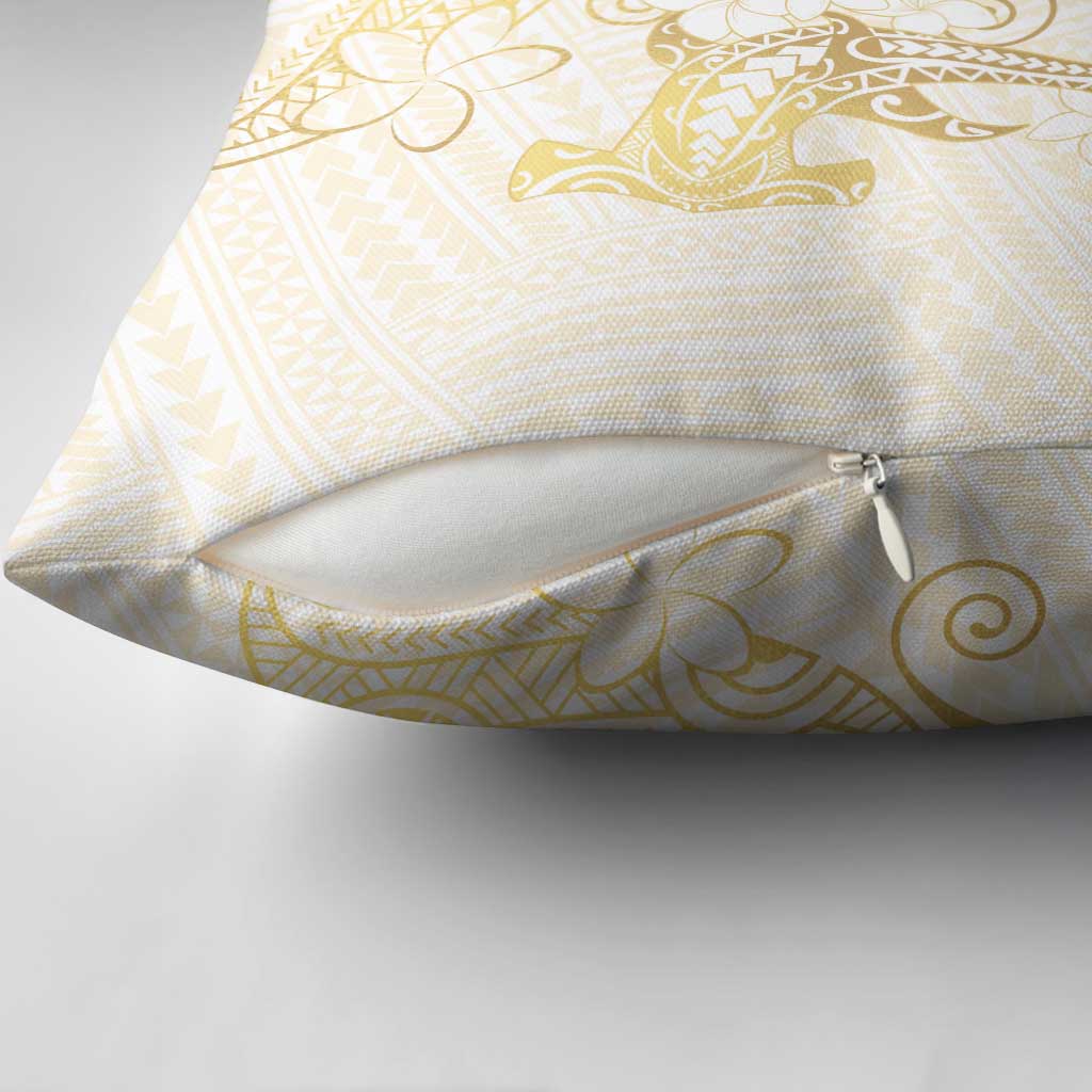 Gold and White Hawaii Pillow Cover Hammerhead Shark Tattoo Curve Polynesian - Polynesian Pride