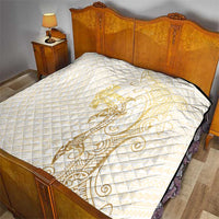 Gold and White Hawaii Quilt Hammerhead Shark Tattoo Curve Polynesian - Polynesian Pride