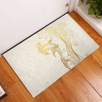 Gold and White Hawaii Rubber Doormat Hammerhead Shark Tattoo Curve Polynesian LT14 - Polynesian Pride