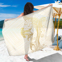 Gold and White Hawaii Sarong Hammerhead Shark Tattoo Curve Polynesian - Polynesian Pride
