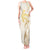 Gold and White Hawaii Tank Maxi Dress Hammerhead Shark Tattoo Curve Polynesian - Polynesian Pride