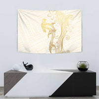 Gold and White Hawaii Tapestry Hammerhead Shark Tattoo Curve Polynesian - Polynesian Pride
